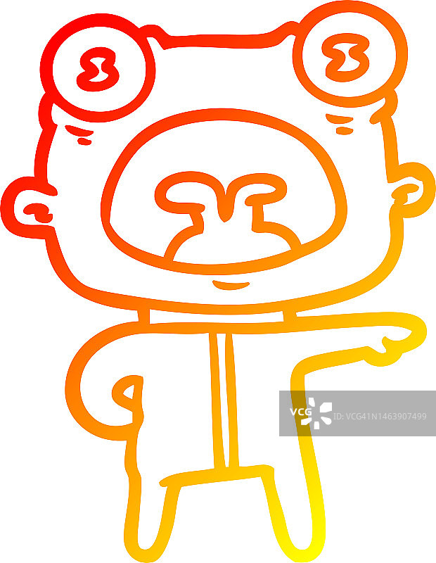 卡通外星人通信渐变线条画图片素材