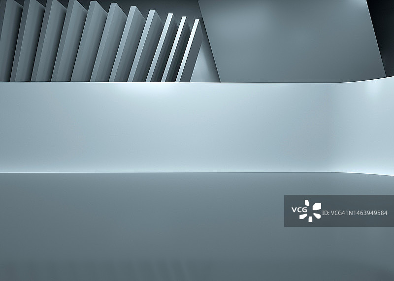 未来的空房间，3d渲染图片素材