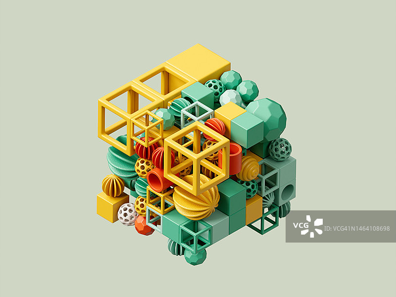 抽象数据立方体连接图片素材