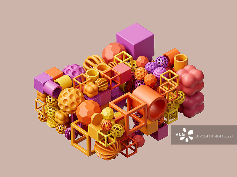 抽象数据立方体连接图片素材