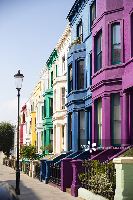 彩色联排别墅景观图片素材