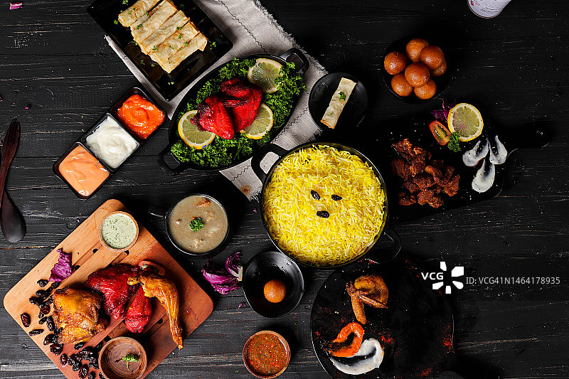 美味的中东特色食品图片素材