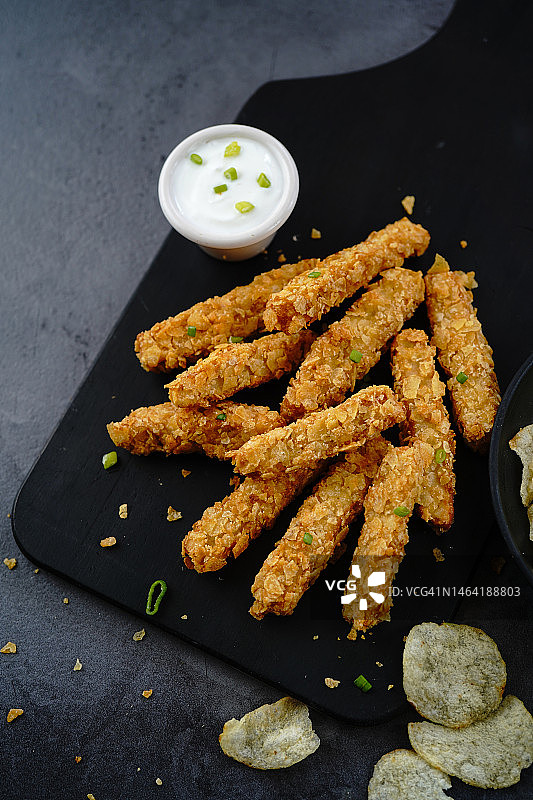 自制鸡柳的俯视图，美国宾夕法尼亚州西切斯特图片素材