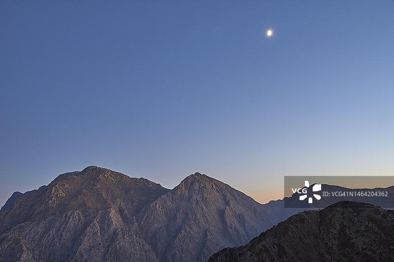卡勒吉小屋，萨马利亚峡谷，傍晚时分，克里特岛西部莱夫卡奥里图片素材