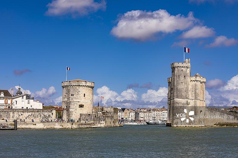 拉罗谢尔旧港城市风光，法国新阿基坦大区图片素材