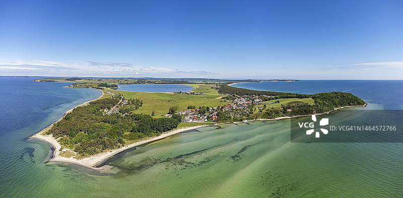 德国吕根岛Thiessower Haken沙滩航拍景观图片素材
