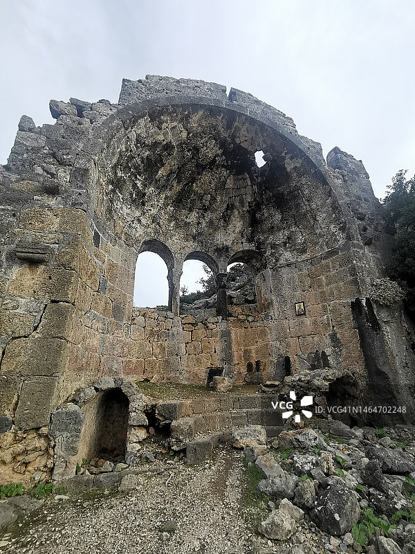 地中海圣尼古拉斯岛上的古代建筑图片素材