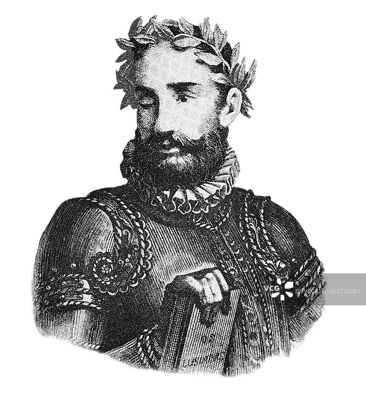 葡萄牙诗人卡蒙斯肖像图片素材