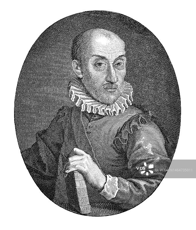 法国文艺复兴时期哲学家米歇尔·埃凯姆肖像图片素材