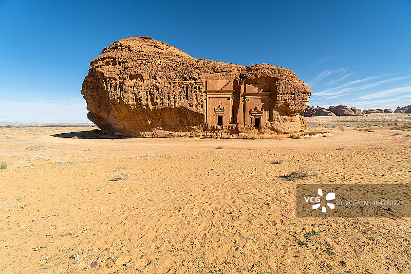 沙特阿拉伯Hegra的Jabal AlAhmar墓图片素材
