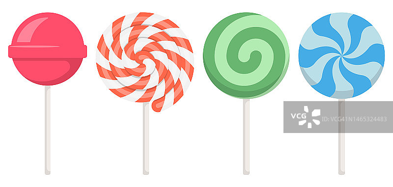 彩色棒棒糖糖果矢量图图片素材