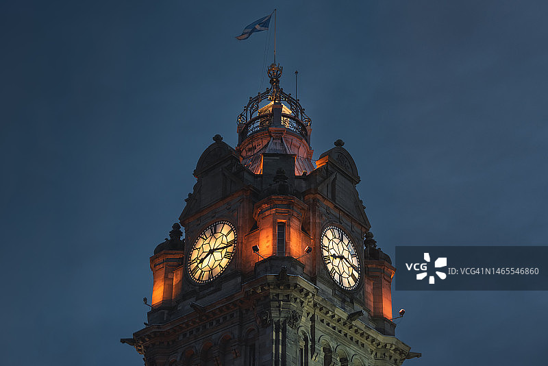 英国苏格兰爱丁堡巴尔莫勒尔钟楼图片素材
