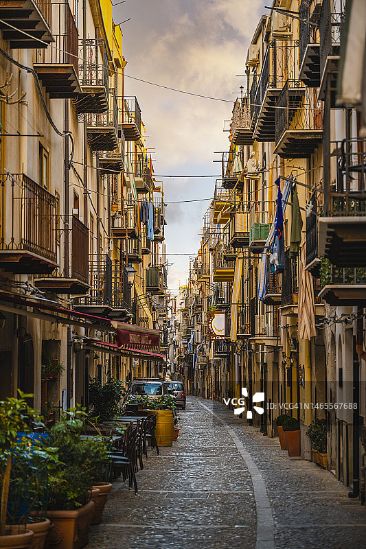 意大利西西里岛老镇小巷图片素材