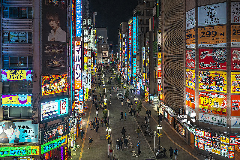 东京新宿歌舞伎町红灯区图片素材