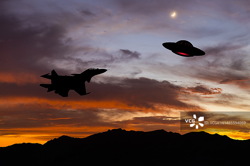 战斗机攻击不明飞行物，不明飞行物入侵图片素材