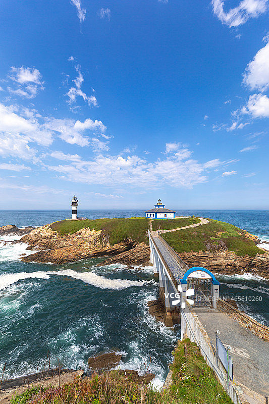 西班牙加利西亚的伊拉普兰查灯塔图片素材