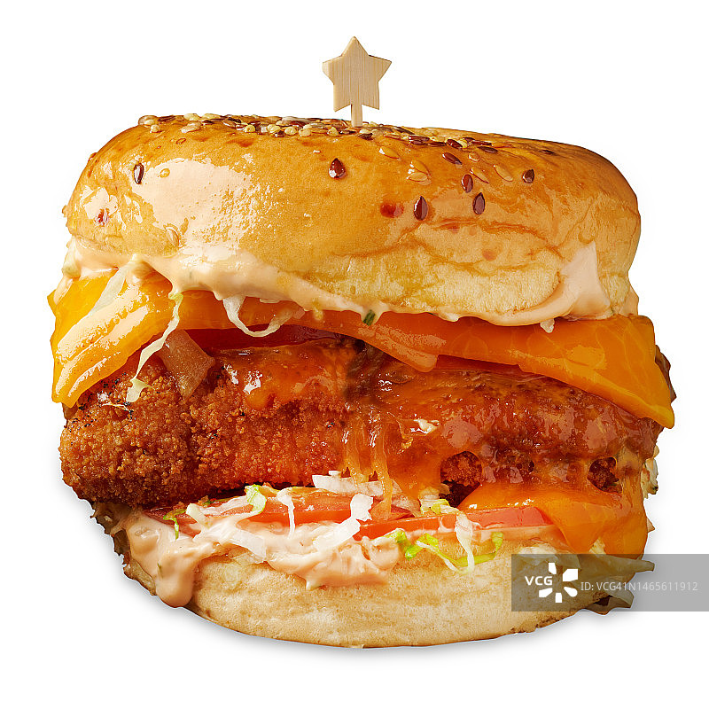 香脆炸鸡汉堡图片素材