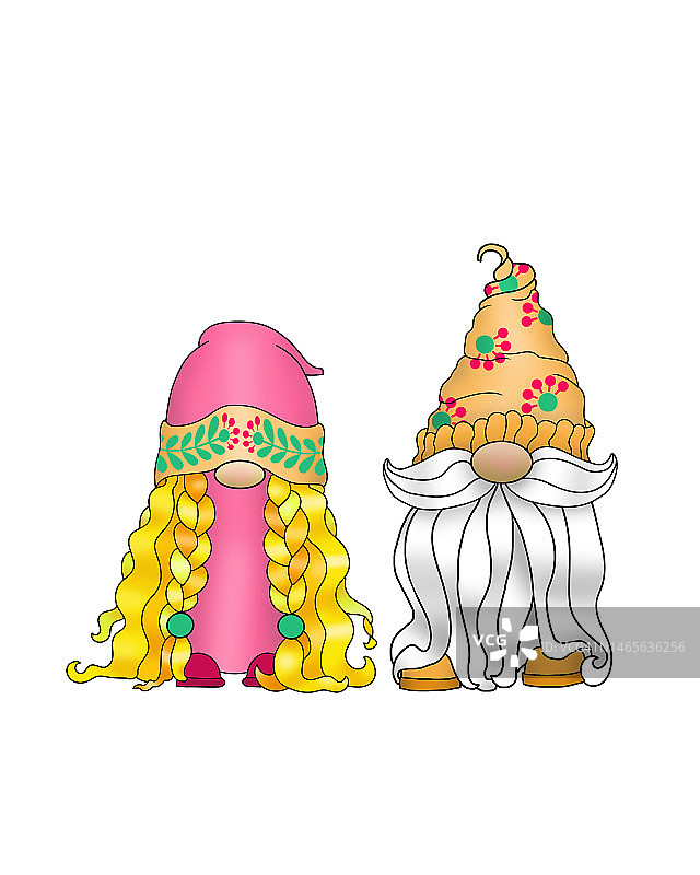 男孩和女孩小矮人图片素材