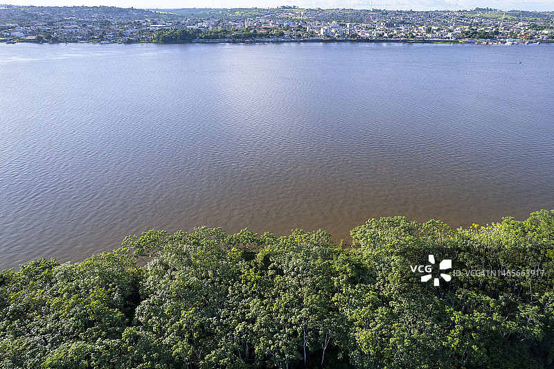 欣古河-亚马逊河流巴西岛屿航拍图片素材