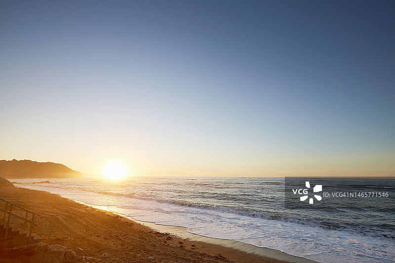 海边田园日落图片素材