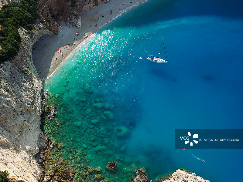 美丽的海滩和爱奥尼亚岛海岸图片素材