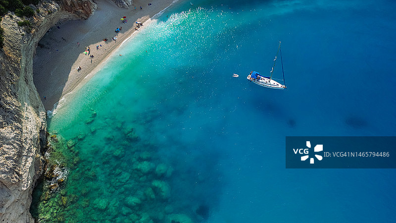 美丽的海滩和爱奥尼亚岛海岸图片素材