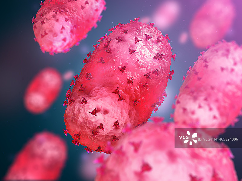 Mpox病毒颗粒插画图片素材