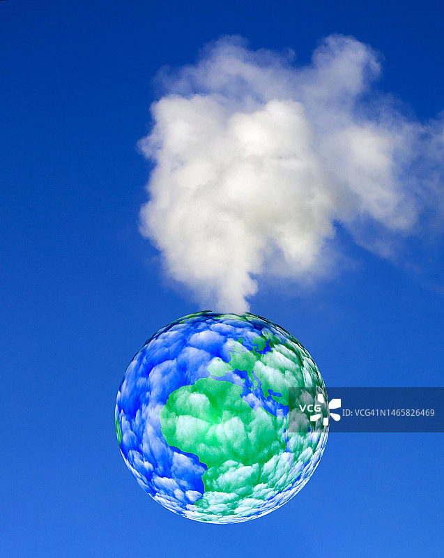 地球冒烟，概念插画图片素材