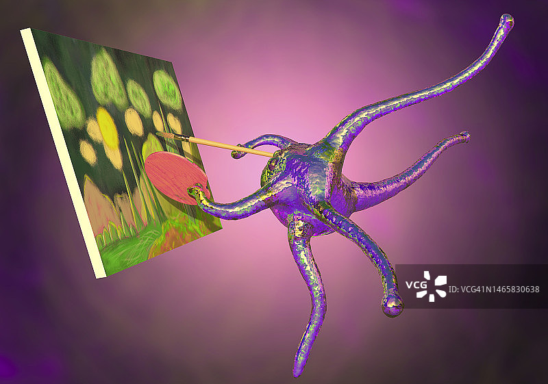 AI艺术生成器概念插图图片素材