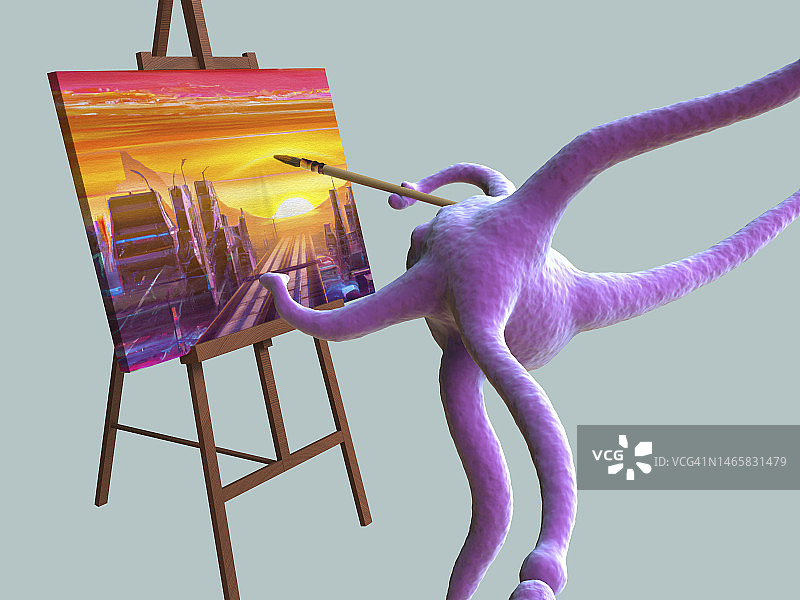 AI艺术生成器概念插图图片素材