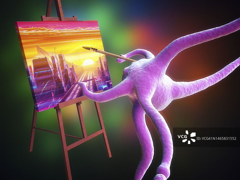 AI艺术生成器概念插图图片素材