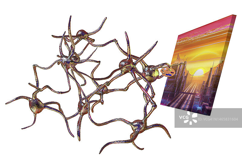 AI艺术生成器概念插图图片素材