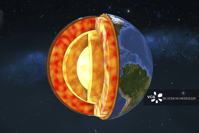地球内部构造示意图图片素材