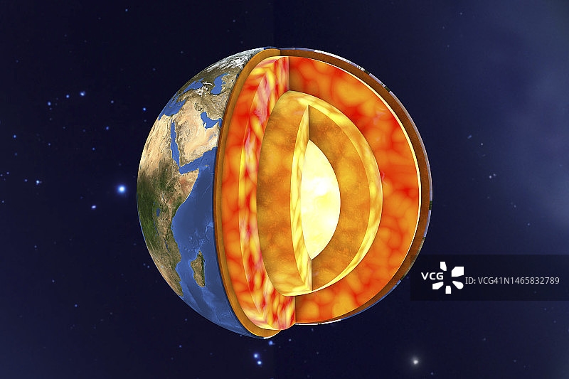 地球内部构造示意图图片素材