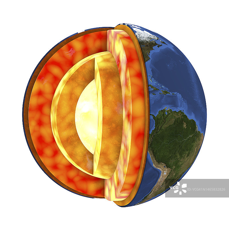 地球内部构造示意图图片素材