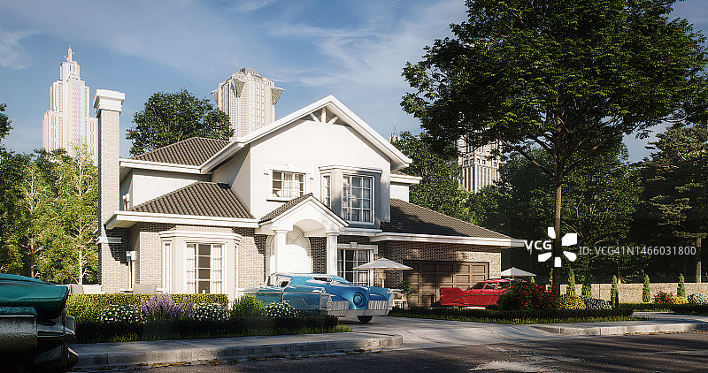 安静的郊区社区图片素材