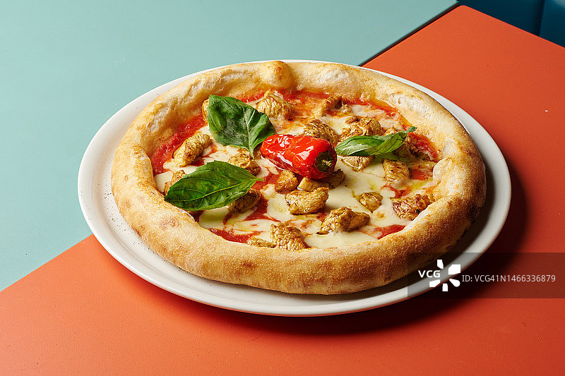 鸡肉披萨图片素材