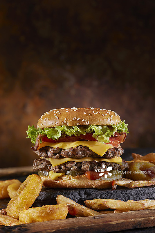 切块牛排汉堡图片素材