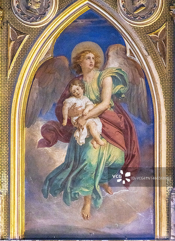 天使与小耶稣，米内瓦圣玛丽亚教堂，意大利罗马图片素材