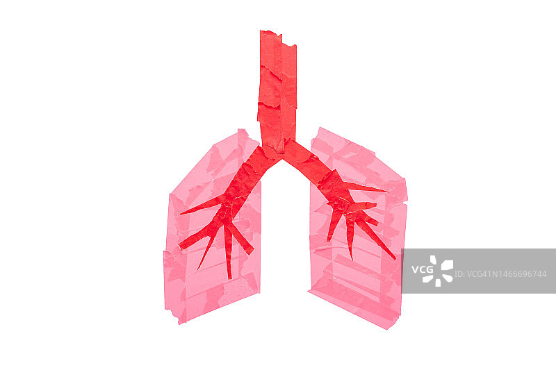 用胶带制成的人类肺部图片素材