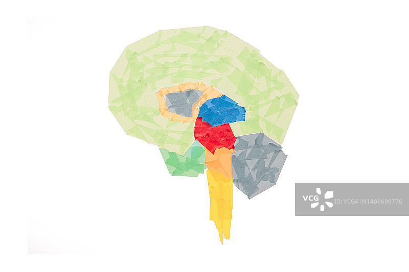 胶带构成的人脑图片素材