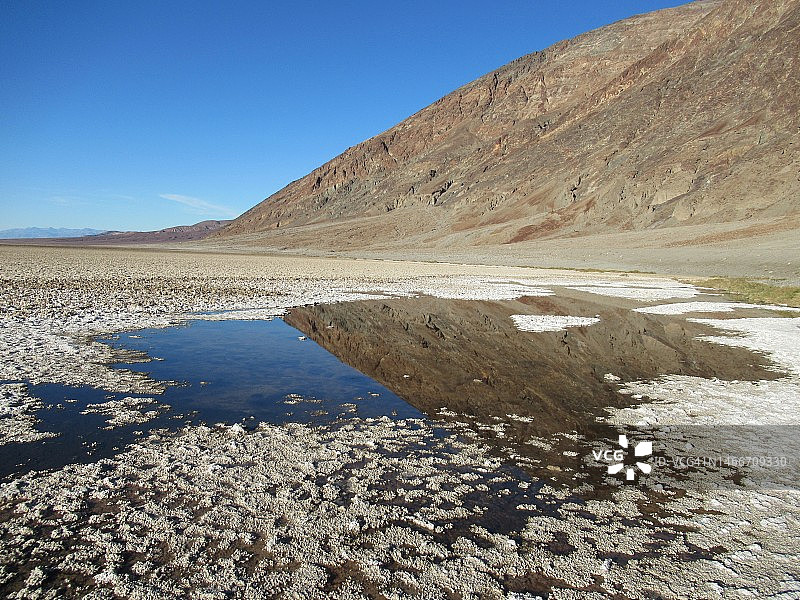 美国加利福尼亚州恶水盆地蓝天湖泊风光图片素材