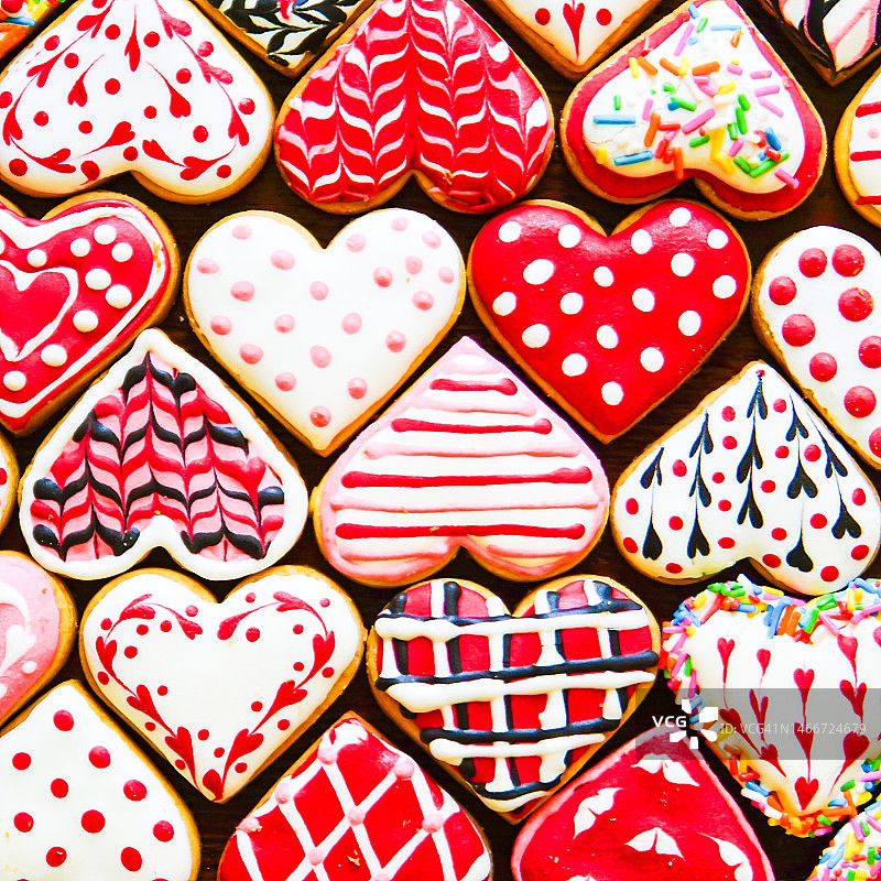 印度尼西亚心形饼干全画幅镜头图片素材