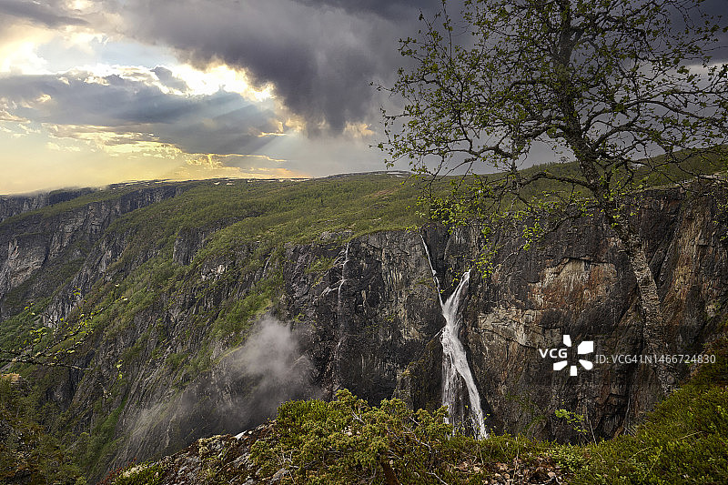 挪威瀑布美景图片素材