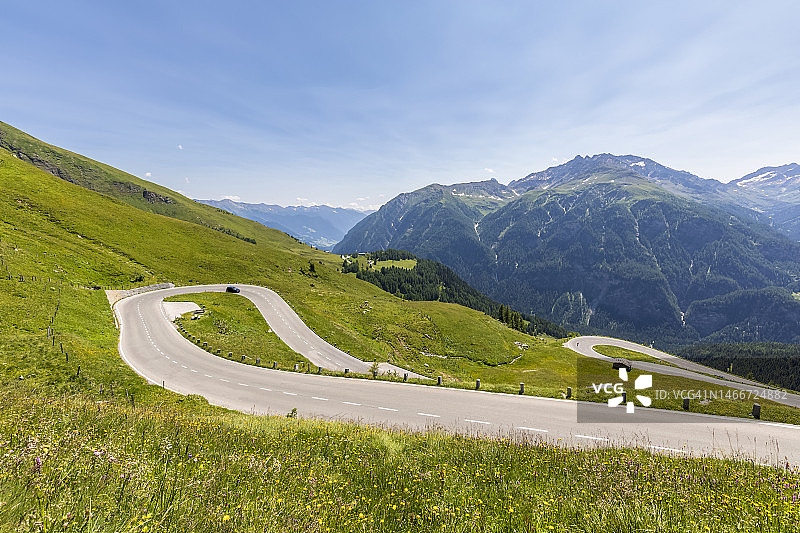 奥地利萨尔茨堡：格罗斯格洛克纳高山公路的发卡弯图片素材