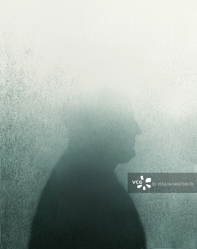 象征死亡或痴呆的消失的人的阴影图片素材