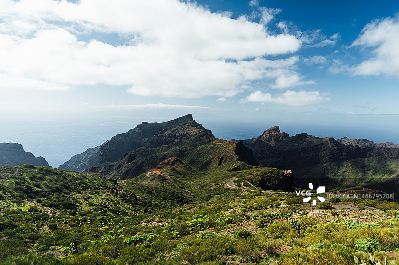 西班牙加那利群岛马斯卡，特诺山脉山顶风光图片素材