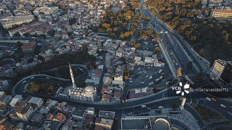 伊兹密尔科纳克高架桥的航拍景观图片素材