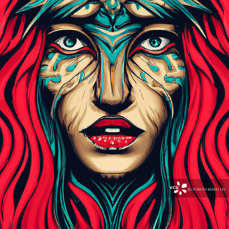 抽象人脸绘画插图图片素材