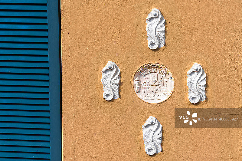 烟草湾附近的彩色房屋，百慕大图片素材